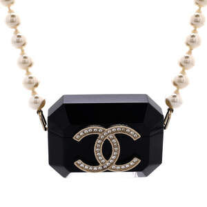 Chanel Airpods Case Pro Necklace Faux Pearls with Lambskin, Resin and Crystals